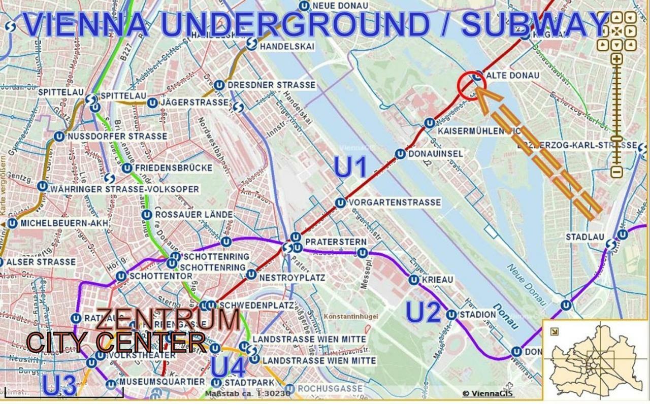Zentrumnah Direkt An Ubahn Bei Un-Vic Und Am Badestrand Βιέννη Εξωτερικό φωτογραφία